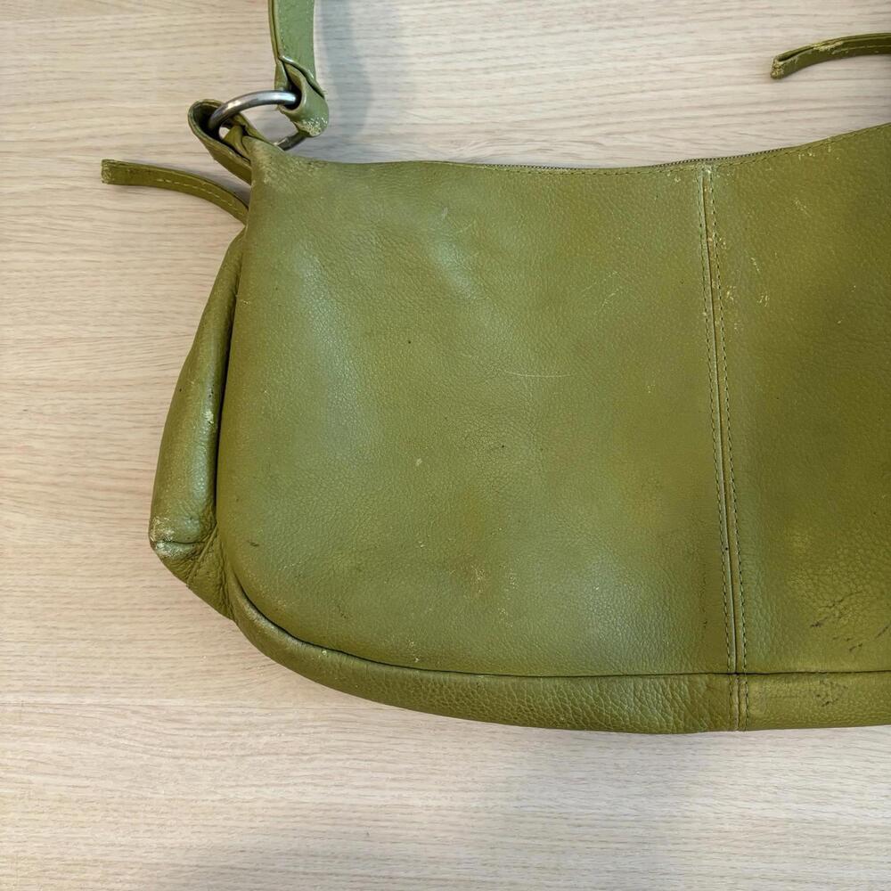 Hobo International Slouchy Shoulder Bag Lg Leather Gabor Dark Lime Green - Picture 5 of 9
